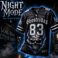Black Ghostridaz flaming skull jersey